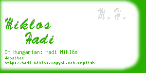 miklos hadi business card