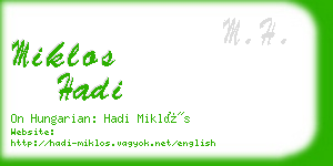 miklos hadi business card